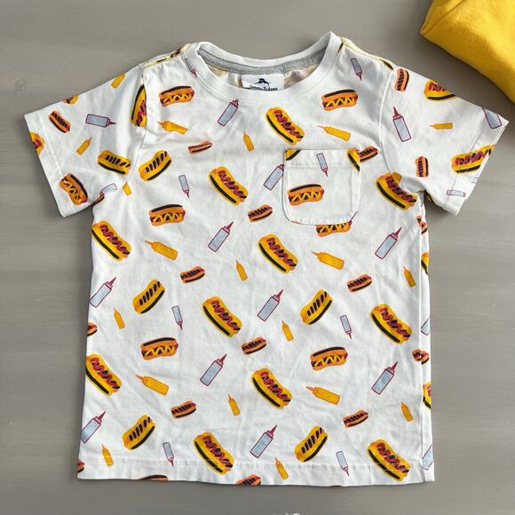 Toddler Boys 2 Piece Tommy Bahama Tee Shirt Short Set Hot Dogs Size 4T - Picture 4 of 11